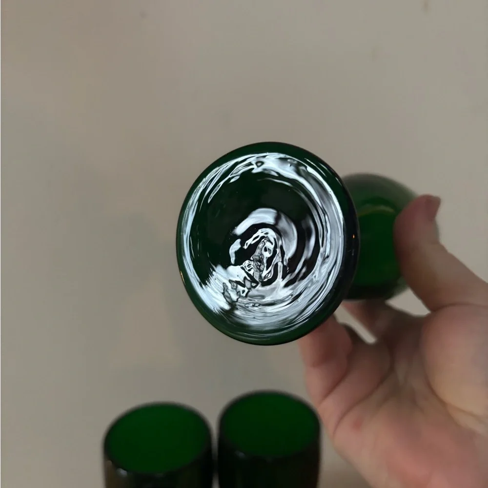 Antique 19th Century Bristol Green Wine Glasses